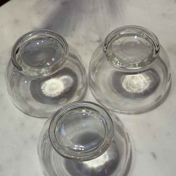 3 Anchor Hocking Coin Dot Sherbert Dessert Bowl Etched - Picture 7 of 7